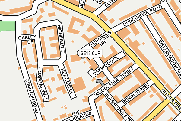SE13 6UP map - OS OpenMap – Local (Ordnance Survey)