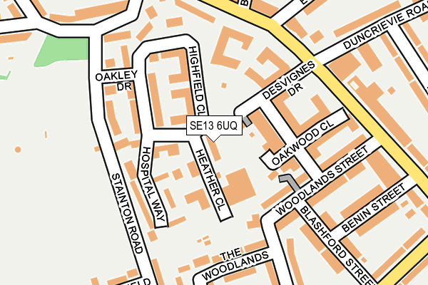 SE13 6UQ map - OS OpenMap – Local (Ordnance Survey)