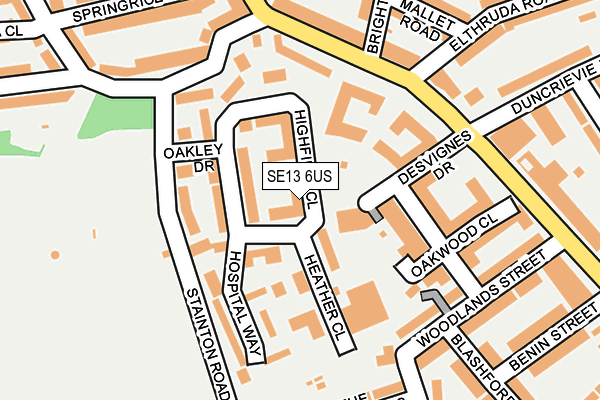 SE13 6US map - OS OpenMap – Local (Ordnance Survey)