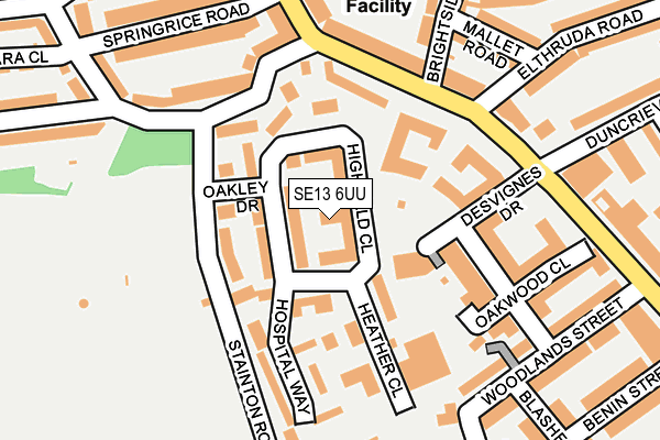 SE13 6UU map - OS OpenMap – Local (Ordnance Survey)