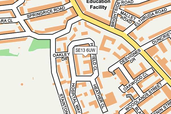 SE13 6UW map - OS OpenMap – Local (Ordnance Survey)