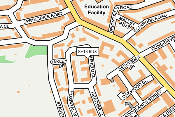 SE13 6UX map - OS OpenMap – Local (Ordnance Survey)