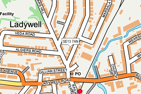 SE13 7AN map - OS OpenMap – Local (Ordnance Survey)