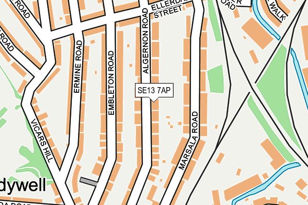 SE13 7AP map - OS OpenMap – Local (Ordnance Survey)