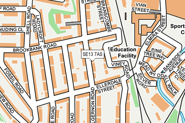 SE13 7AS map - OS OpenMap – Local (Ordnance Survey)