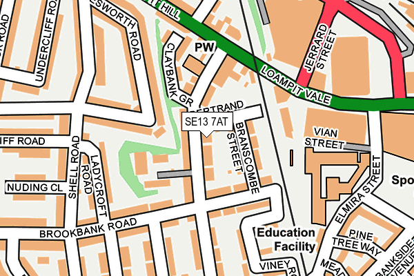 SE13 7AT map - OS OpenMap – Local (Ordnance Survey)
