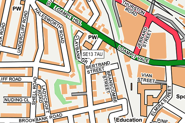 SE13 7AU map - OS OpenMap – Local (Ordnance Survey)