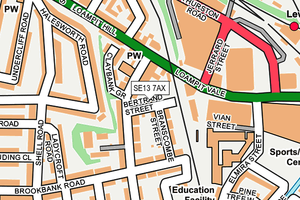SE13 7AX map - OS OpenMap – Local (Ordnance Survey)