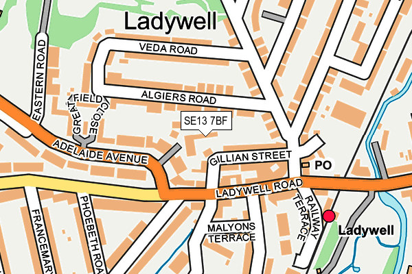 SE13 7BF map - OS OpenMap – Local (Ordnance Survey)