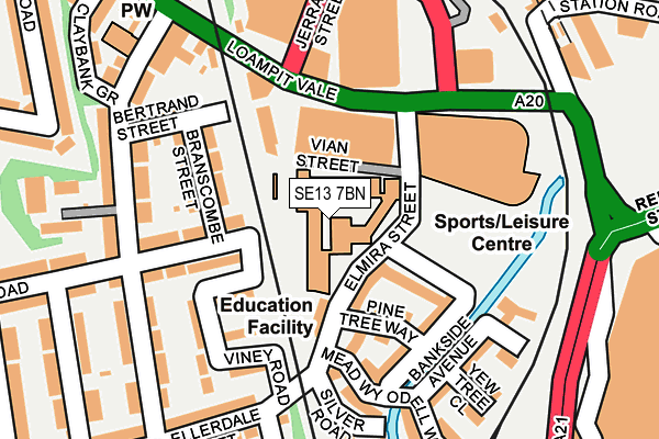SE13 7BN map - OS OpenMap – Local (Ordnance Survey)