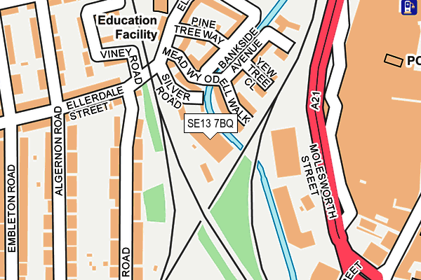 SE13 7BQ map - OS OpenMap – Local (Ordnance Survey)