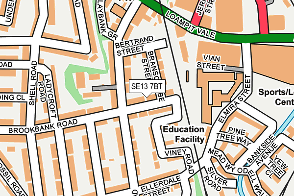 SE13 7BT map - OS OpenMap – Local (Ordnance Survey)
