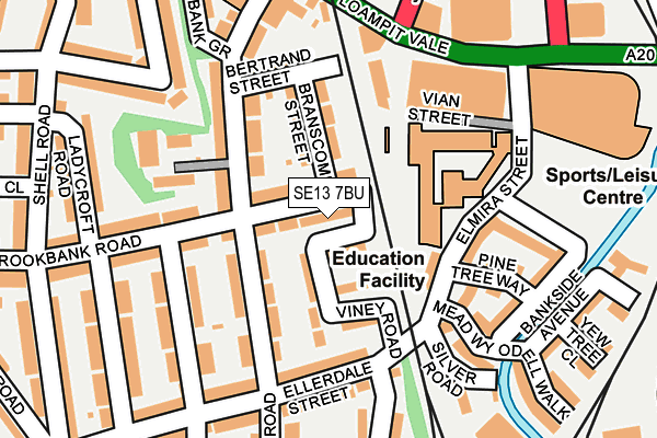 SE13 7BU map - OS OpenMap – Local (Ordnance Survey)