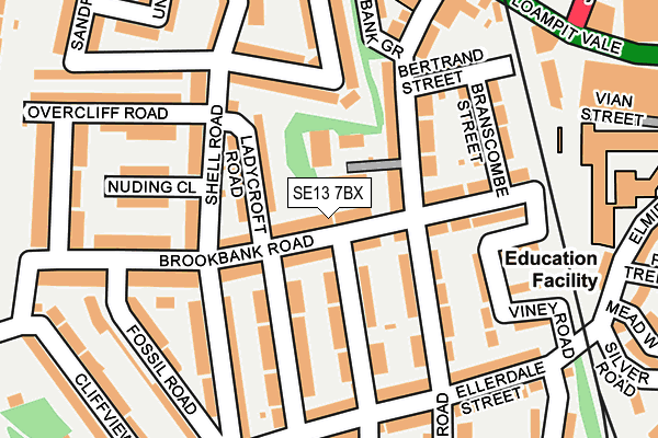 SE13 7BX map - OS OpenMap – Local (Ordnance Survey)