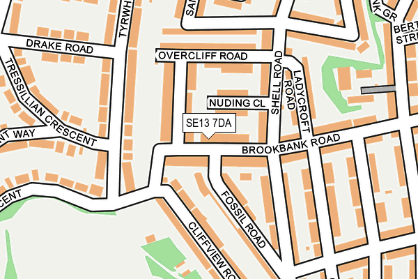 SE13 7DA map - OS OpenMap – Local (Ordnance Survey)