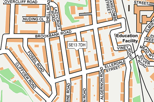 SE13 7DH map - OS OpenMap – Local (Ordnance Survey)