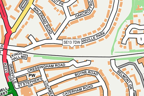 SE13 7DW map - OS OpenMap – Local (Ordnance Survey)