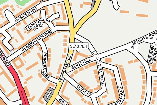 SE13 7EH map - OS OpenMap – Local (Ordnance Survey)