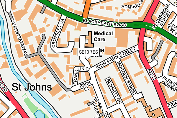 SE13 7ES map - OS OpenMap – Local (Ordnance Survey)
