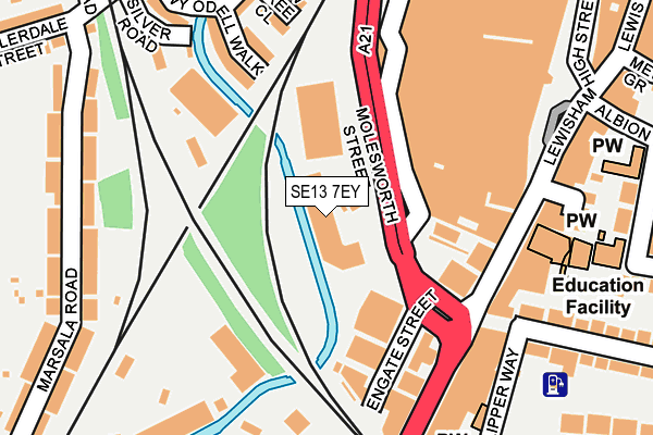 SE13 7EY map - OS OpenMap – Local (Ordnance Survey)