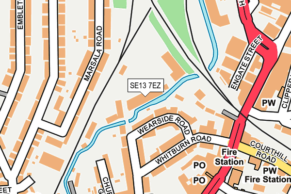 SE13 7EZ map - OS OpenMap – Local (Ordnance Survey)