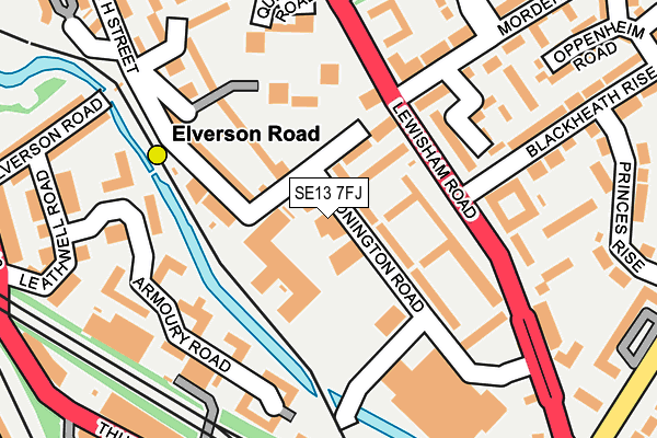 SE13 7FJ map - OS OpenMap – Local (Ordnance Survey)