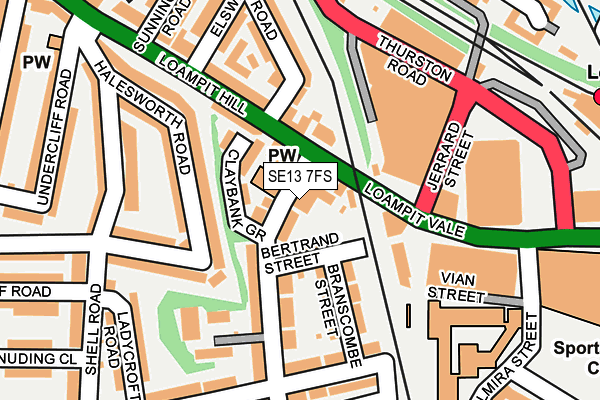 SE13 7FS map - OS OpenMap – Local (Ordnance Survey)