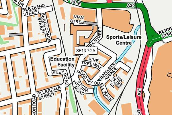 SE13 7GA map - OS OpenMap – Local (Ordnance Survey)
