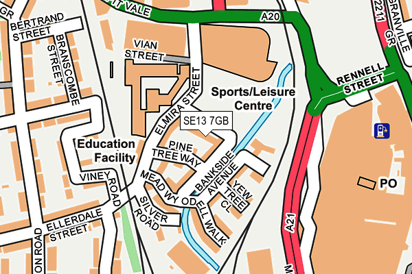 SE13 7GB map - OS OpenMap – Local (Ordnance Survey)