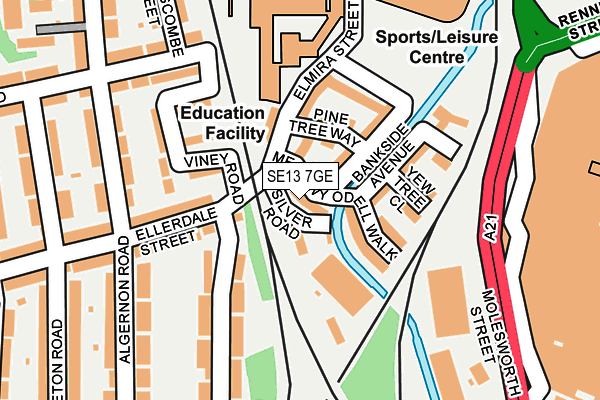 SE13 7GE map - OS OpenMap – Local (Ordnance Survey)