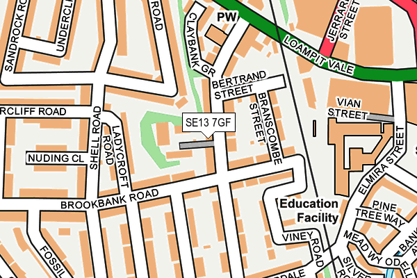 SE13 7GF map - OS OpenMap – Local (Ordnance Survey)