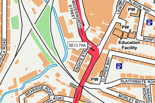 SE13 7HA map - OS OpenMap – Local (Ordnance Survey)