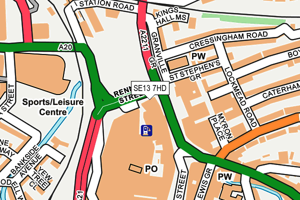 SE13 7HD map - OS OpenMap – Local (Ordnance Survey)