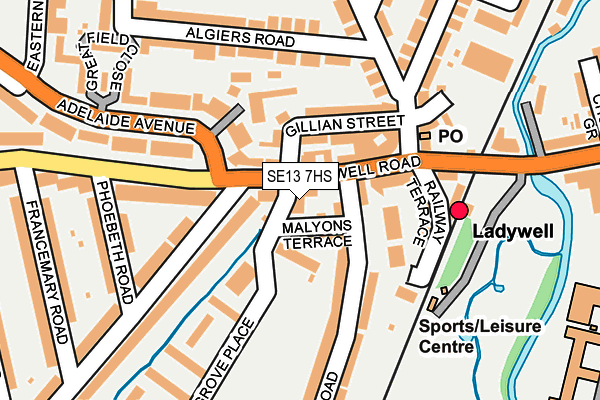 SE13 7HS map - OS OpenMap – Local (Ordnance Survey)