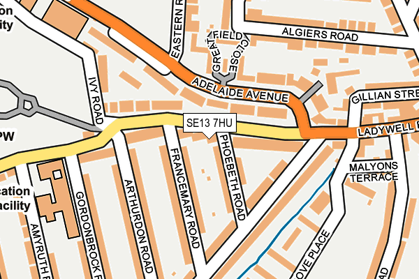 SE13 7HU map - OS OpenMap – Local (Ordnance Survey)