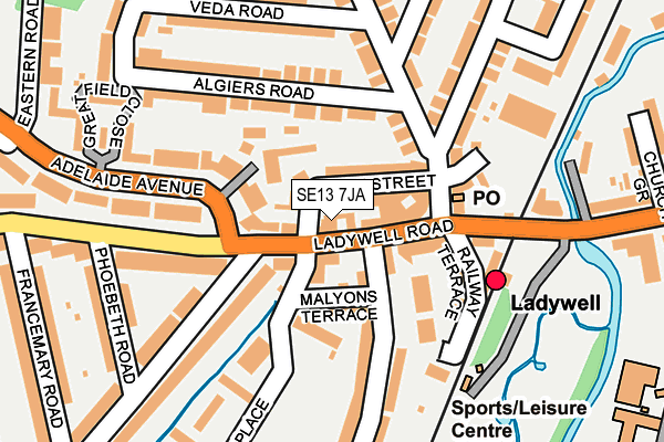 SE13 7JA map - OS OpenMap – Local (Ordnance Survey)