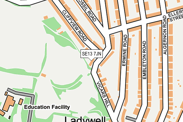 SE13 7JN map - OS OpenMap – Local (Ordnance Survey)