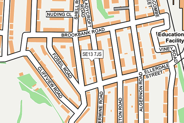 SE13 7JS map - OS OpenMap – Local (Ordnance Survey)