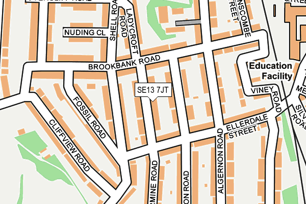 SE13 7JT map - OS OpenMap – Local (Ordnance Survey)