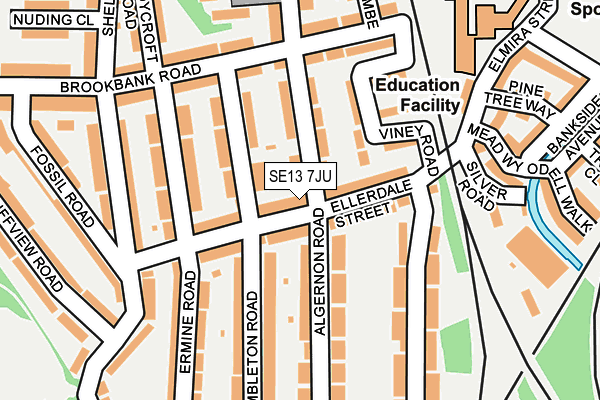 SE13 7JU map - OS OpenMap – Local (Ordnance Survey)