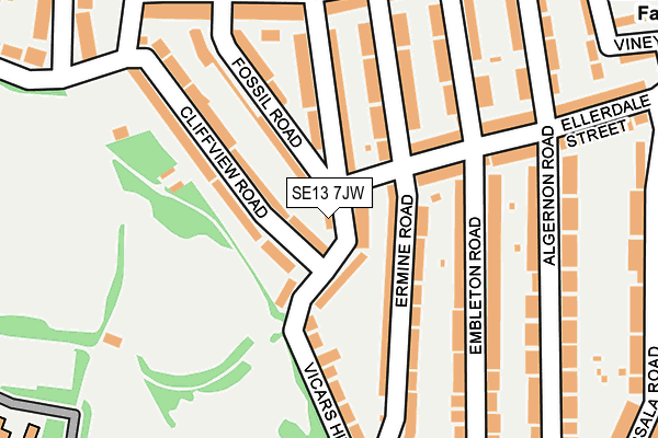 SE13 7JW map - OS OpenMap – Local (Ordnance Survey)
