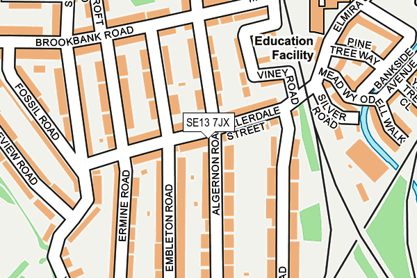 SE13 7JX map - OS OpenMap – Local (Ordnance Survey)