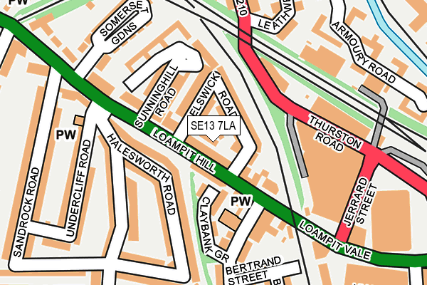 SE13 7LA map - OS OpenMap – Local (Ordnance Survey)