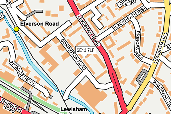 SE13 7LF map - OS OpenMap – Local (Ordnance Survey)
