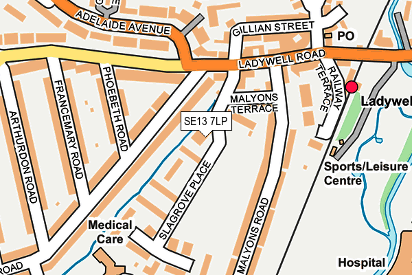 SE13 7LP map - OS OpenMap – Local (Ordnance Survey)