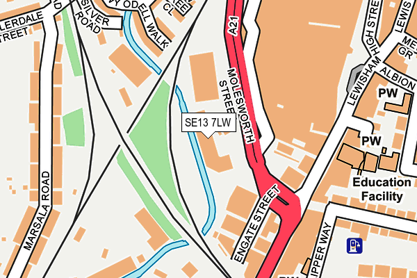 SE13 7LW map - OS OpenMap – Local (Ordnance Survey)