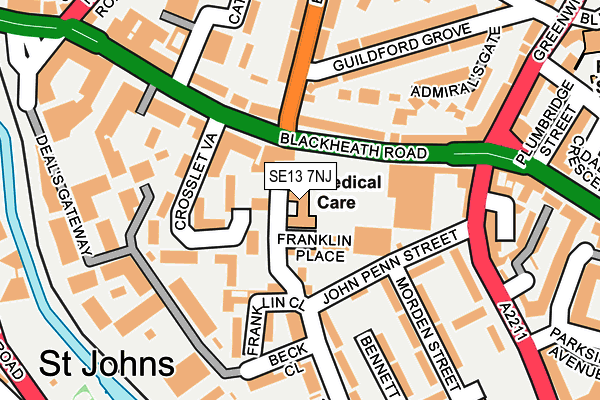 SE13 7NJ map - OS OpenMap – Local (Ordnance Survey)