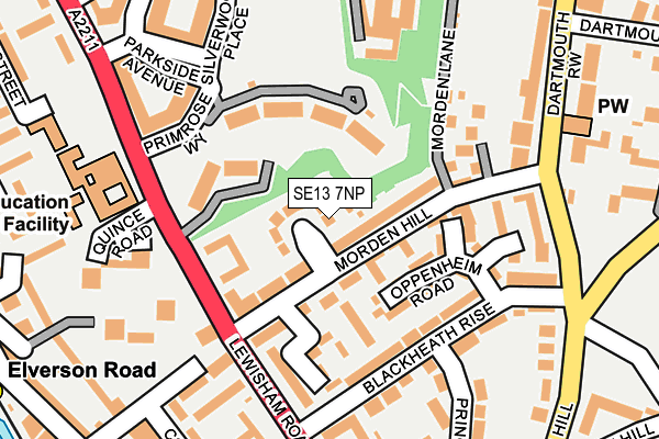 SE13 7NP map - OS OpenMap – Local (Ordnance Survey)