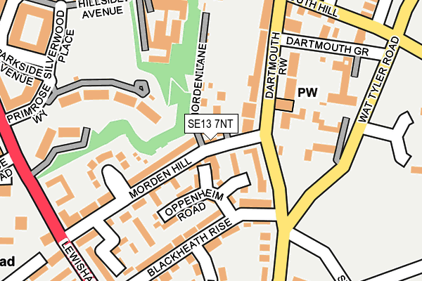 SE13 7NT map - OS OpenMap – Local (Ordnance Survey)
