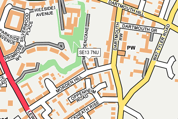 SE13 7NU map - OS OpenMap – Local (Ordnance Survey)
